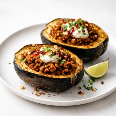 Image of Acorn Squash Stuffed with Curried Meat