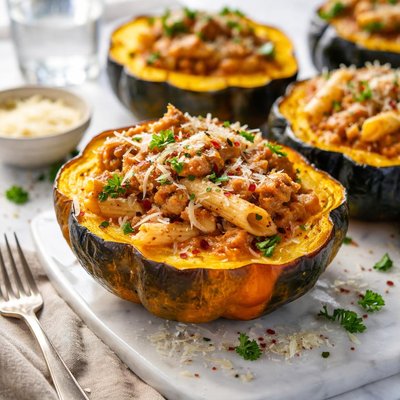 Image of Acorn Squash Stuffed with Italian Sausage Penne