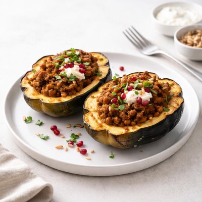 Image of Acorn Squash Stuffed with Lamb Curry