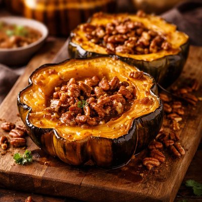 Image of Acorn Squash with Butter Pecan Sauce