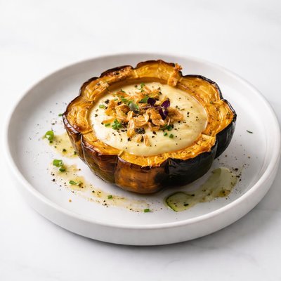 Image of Acorn Squash with Roasted Garlic Custard
