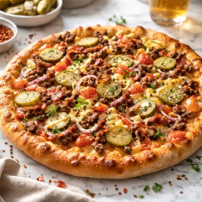 Image of Addictive Cheeseburger Pizza