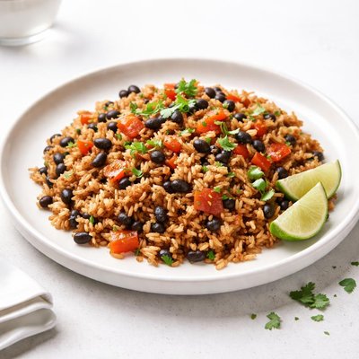 Image of Adobo Rice with Beans and Tomato