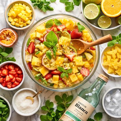 Image of Adult Fruit Salad Alcoholic Martinique Caribbean