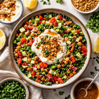 Image of African Chopped Salad with Yogurt and Brown Butter