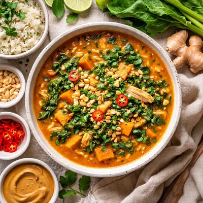 Image of African Peanut Soup with Mustard Greens