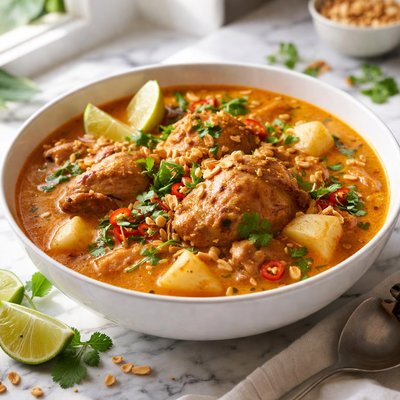 Image of African Style Chicken Peanut Soup with Potatoes