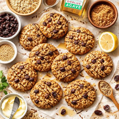 Image of Agave Oatmeal Raisin Flax Cookies