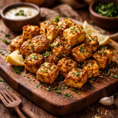 Image of Whole30 Air Fried Turmeric Garlic Tofu