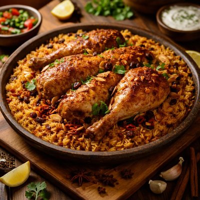 Image of Al Kabsa Traditional Saudi Rice Chicken Dish