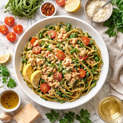 Image of Al Lewis Spinach Fettuccine with Crab Sauce