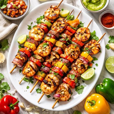 Image of Alambre De Camarones Grilled Shrimp Skewers