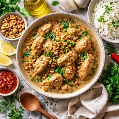 Image of Albania Gjell Me Arra Chicken with Walnuts
