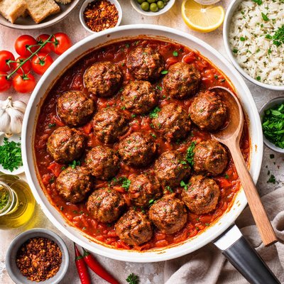 Image of Albondigas Con Salsa De Tomate Spanish Style Meatballs