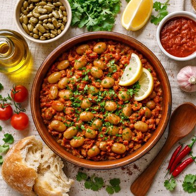 Image of Algerian Broad Beans Garlic Fves En Sauce