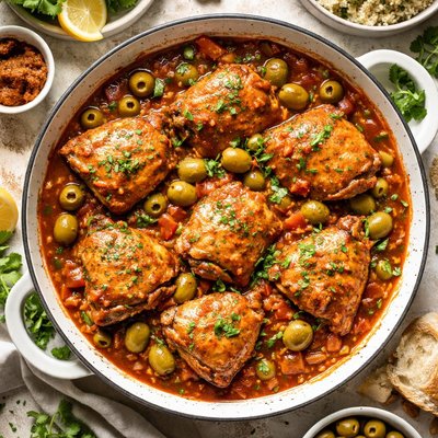 Algerian Chicken and Olive Stew Recipe