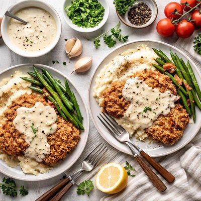 Image of All American Chicken Fried Steak with Cream Gravy