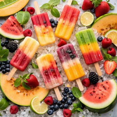 Image of All Fruit Popsicles Melons and Berries