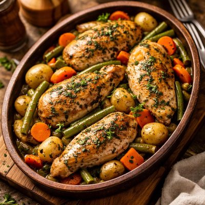 Image of All in One Crock Pot Chicken Dinner