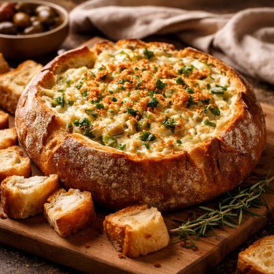 Image of All in One Warm Artichoke Bread Dip
