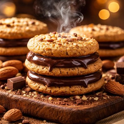 Image of Almond and Chocolate Sandwich Cookies