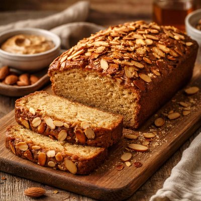 Image of Almond Butter Cake with Crunchy Almond Topping