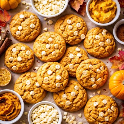 Image of Amazing Pumpkin White Chocolate Chip Cookies