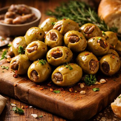 Image of Aceitunas rellenas de anchoas sin azúcar.