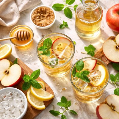 Image of Apfelsaftschorle Sparkling Apple Juice Homemade