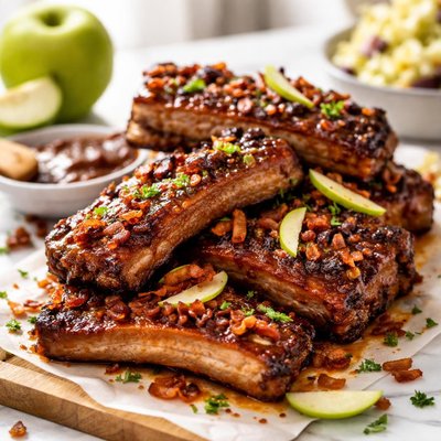 Image of Apple Bacon Barbecued Ribs