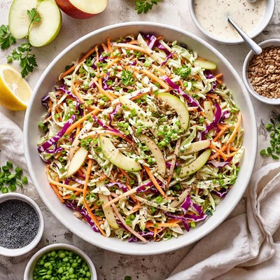 Image of Apple Cabbage and Poppy Seed Coleslaw