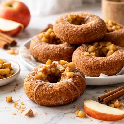 Image of Vegan Apple Cinnamon Donuts