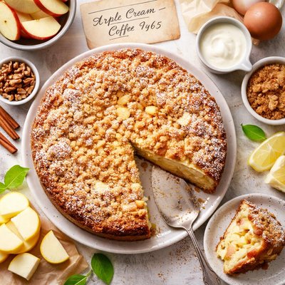 Image of Apple Cream Coffee Cake 1965
