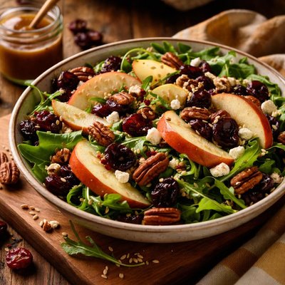 Image of Apple Dried Cherry and Pecan Salad with Maple Dressing