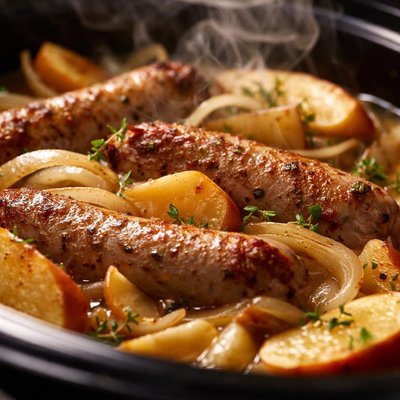 Image of Apple Onion and Bratwurst Crock Pot