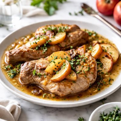 Image of Apple Poached Pork Chops