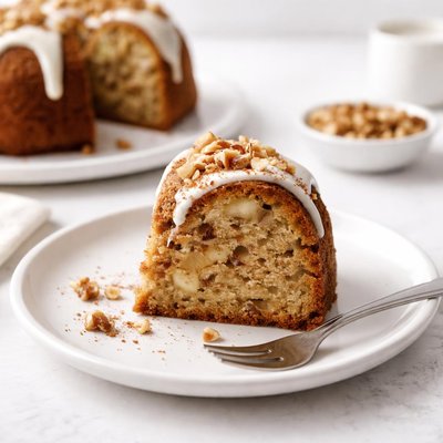 Image of Apple Sour Cream Cinnamon Walnut Bundt Cake