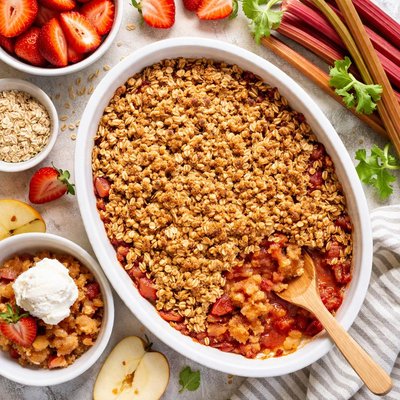 Image of Apple Strawberry Rhubarb Crisp