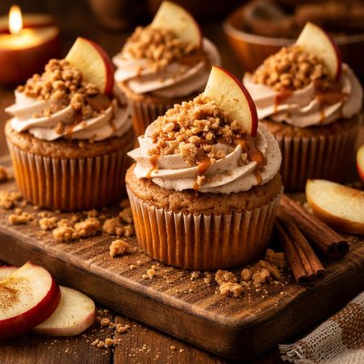 Image of Apple Streusel Cinnamon Swirl Cupcakes