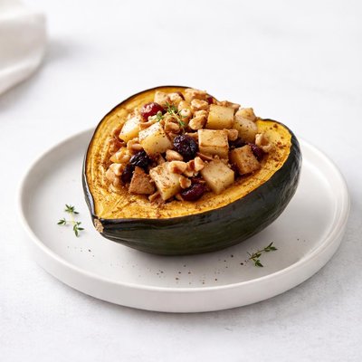 Image of Apple Stuffed Acorn Squash Microwave Style