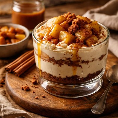 Image of Apple Topped Kahlua and Cream Dessert
