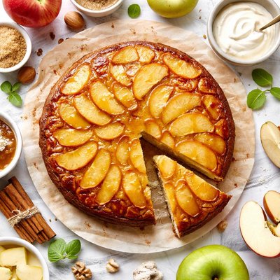 Image of Apple Upside Down Sour Cream Cake