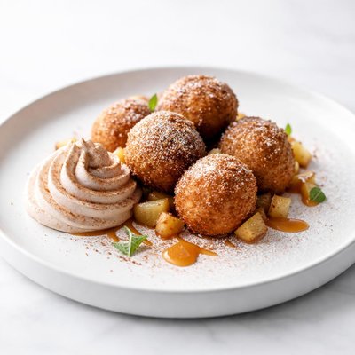 Image of Apple Zeppole with Cinnamon Whipped Cream