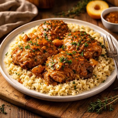 Image of Apricot Dijon Mustard Chicken with Couscous