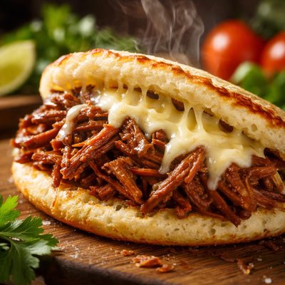 Image of Whole30 Arepa with Shredded Beef and Cheese