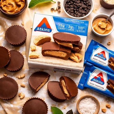 Image of Cubiertas de mantequilla de cacahuate Atkins sin frutos secos