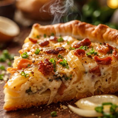 Image of Authentic German Onion Pie Schwabischer Zwiebelkuchen