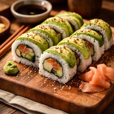 Image of Whole30 Avocado and Fish Sushi Roll