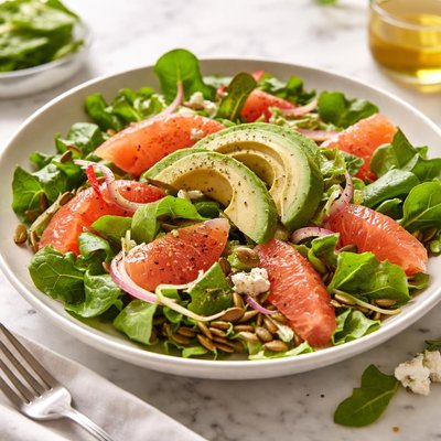 Image of Avocado Pink Grapefruit and Mache Salad