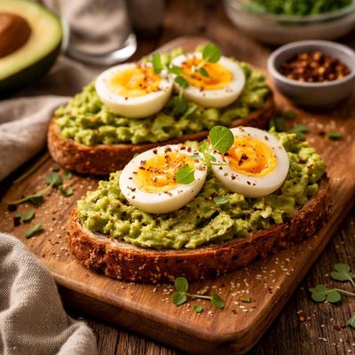 Image of Whole30 Avocado Toast with Boiled Egg